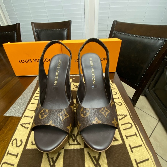 Louis Vuitton Monogram Brown Heels - Picture 1 of 5